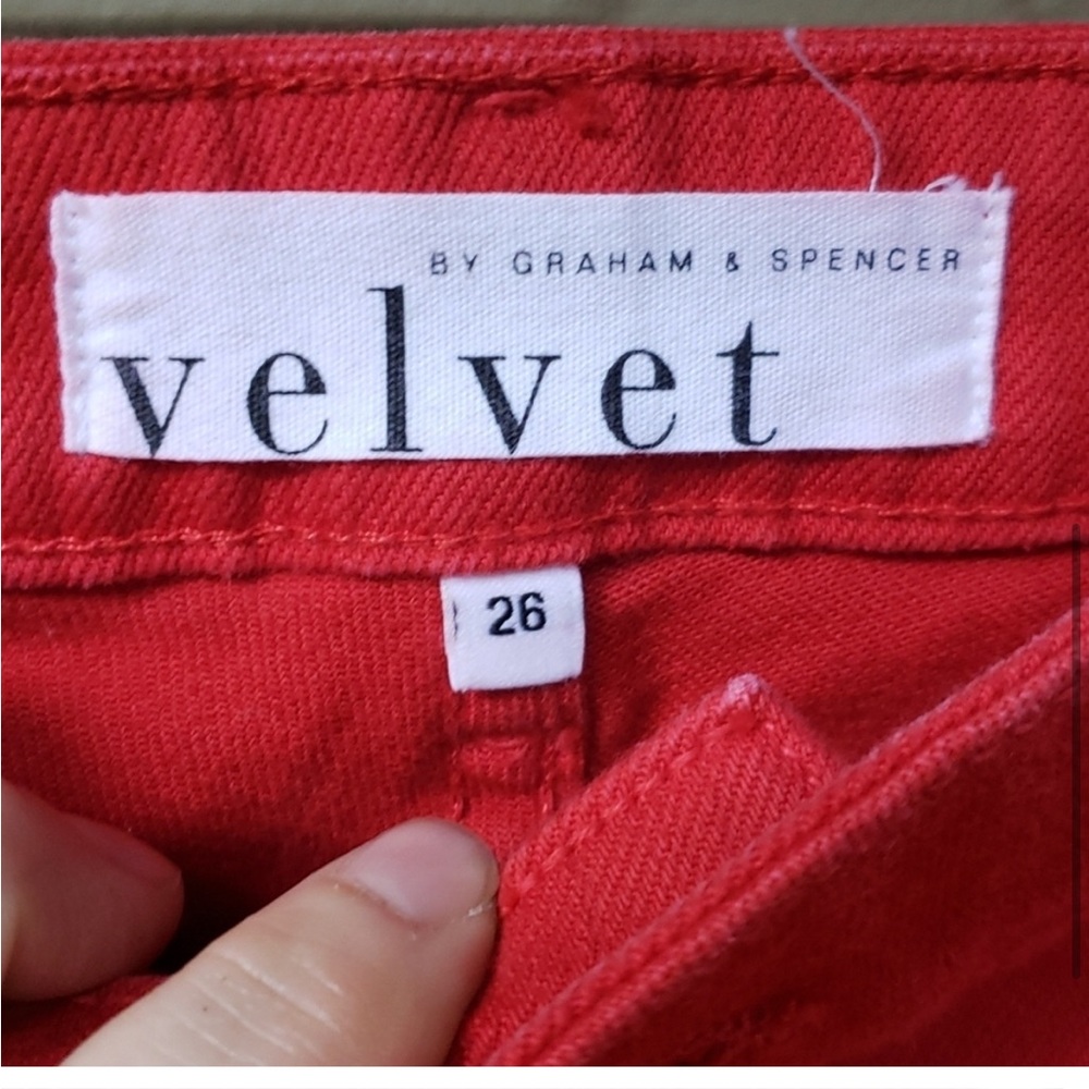 Velvet by Graham & Spencer Red Boyfriend Denim Shirts. Size 26 - Picture 4 of 6